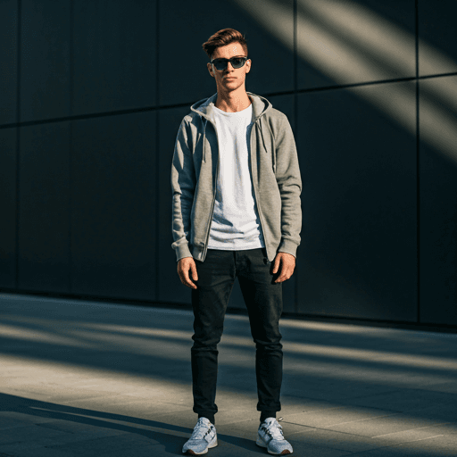 High fashion male model in street wear