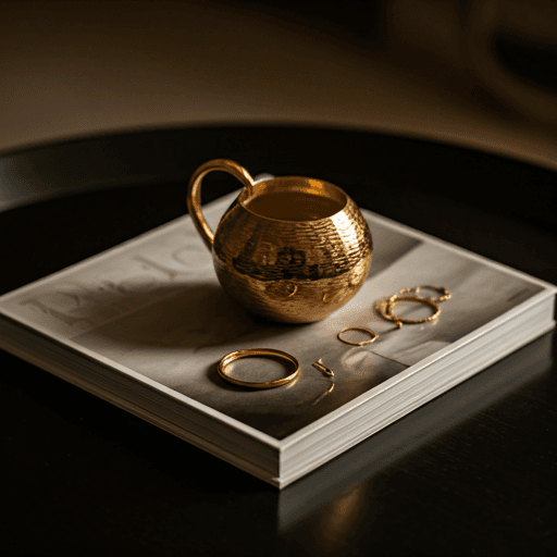 Luxury aesthetic coffee table with magazines